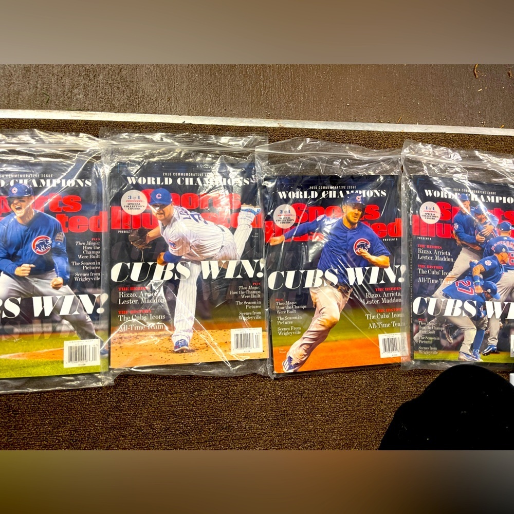 4 2016 Cubs World Series Champions Sports Illustrated Magazine's